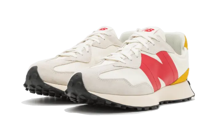 New Balance 327 Cream Yellow Red